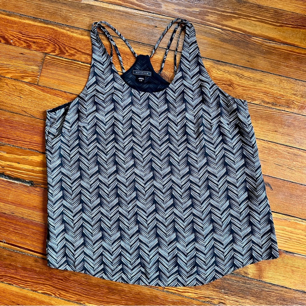 Metaphor Black and Gray Chevron Racerback Camisole